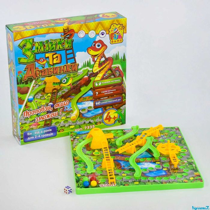 Настільна гра "Змійки та драбинки" 7335  "4FUN Game Club"