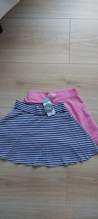 Zestaw 2 nowych bawełnianych spódniczek dla dziewczynki r. 122