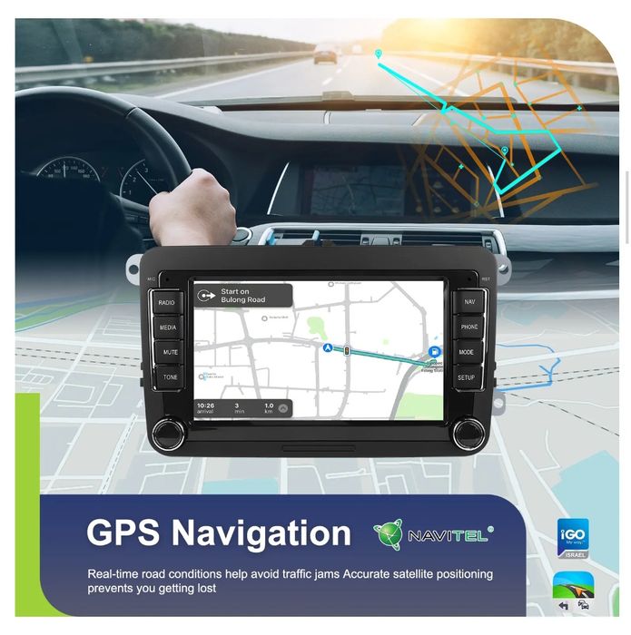 Rádio Android 13 Volkswagen Seat Skoda Golf 4/64GB Carplay GPS wifi