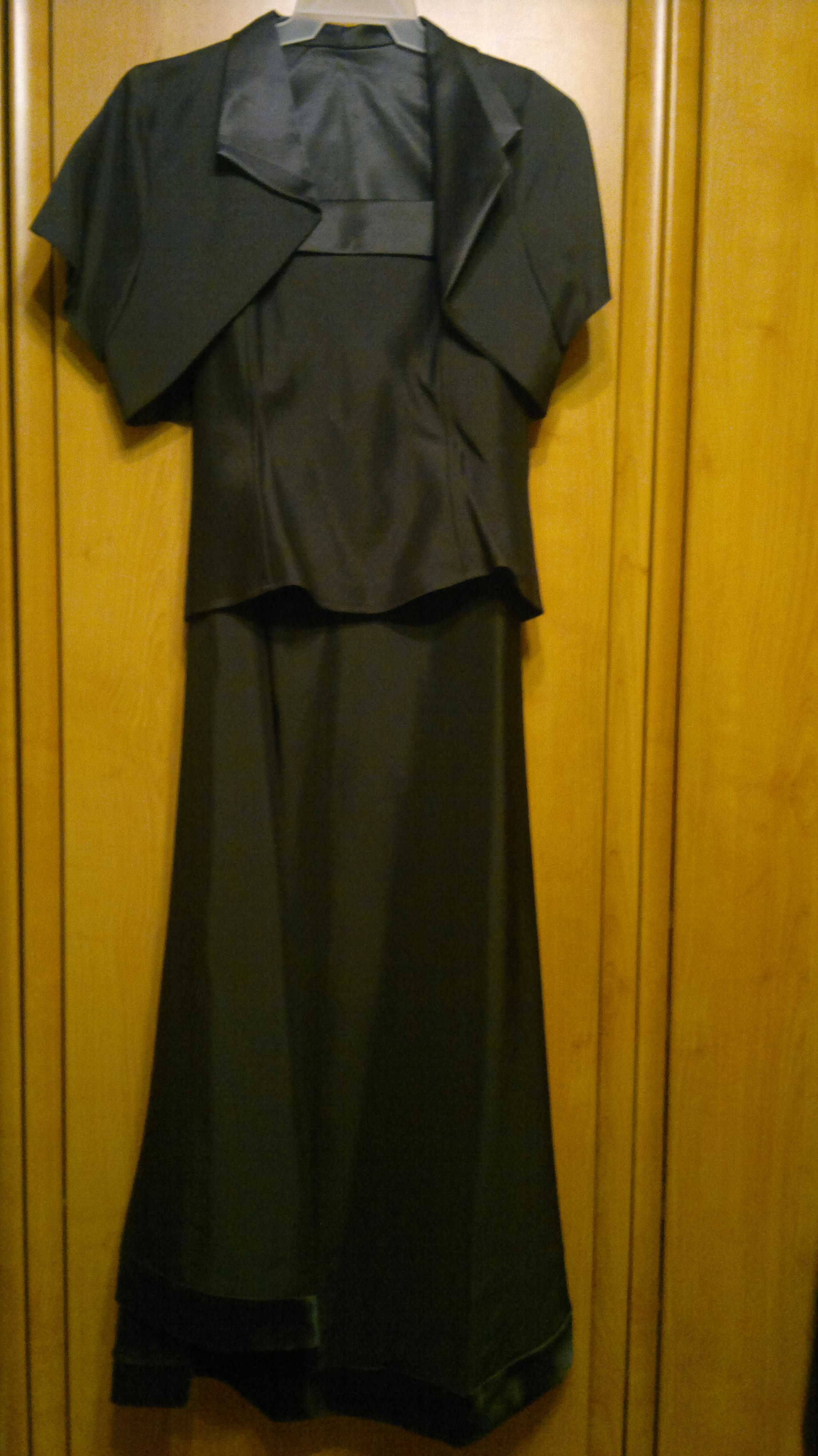 Sukienka czarna balowa studniówkowa 40 L elegancka kobieca do teatru