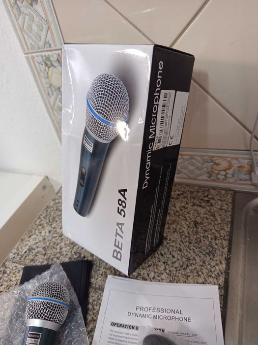 Microfone BETA58A dinâmico Novo