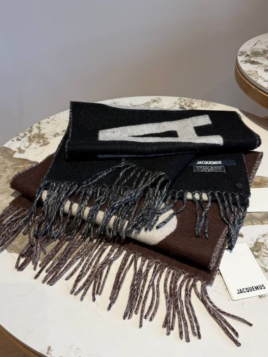 Шарф Jacquemus вовняний | коричневий, чорний