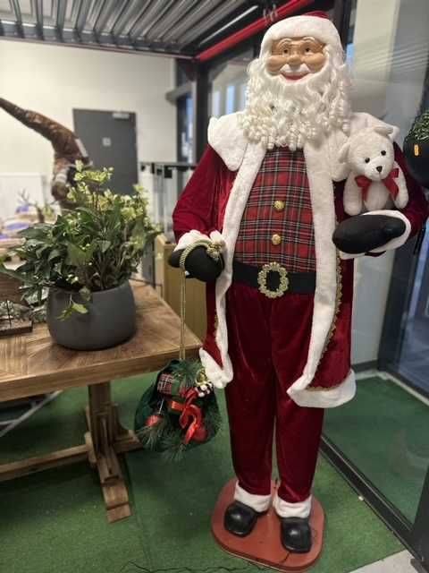 DUŻY święty mikołaj, śpiewa i tańczy, ozdoba NA BOŻE NARODZENIE 185 CM