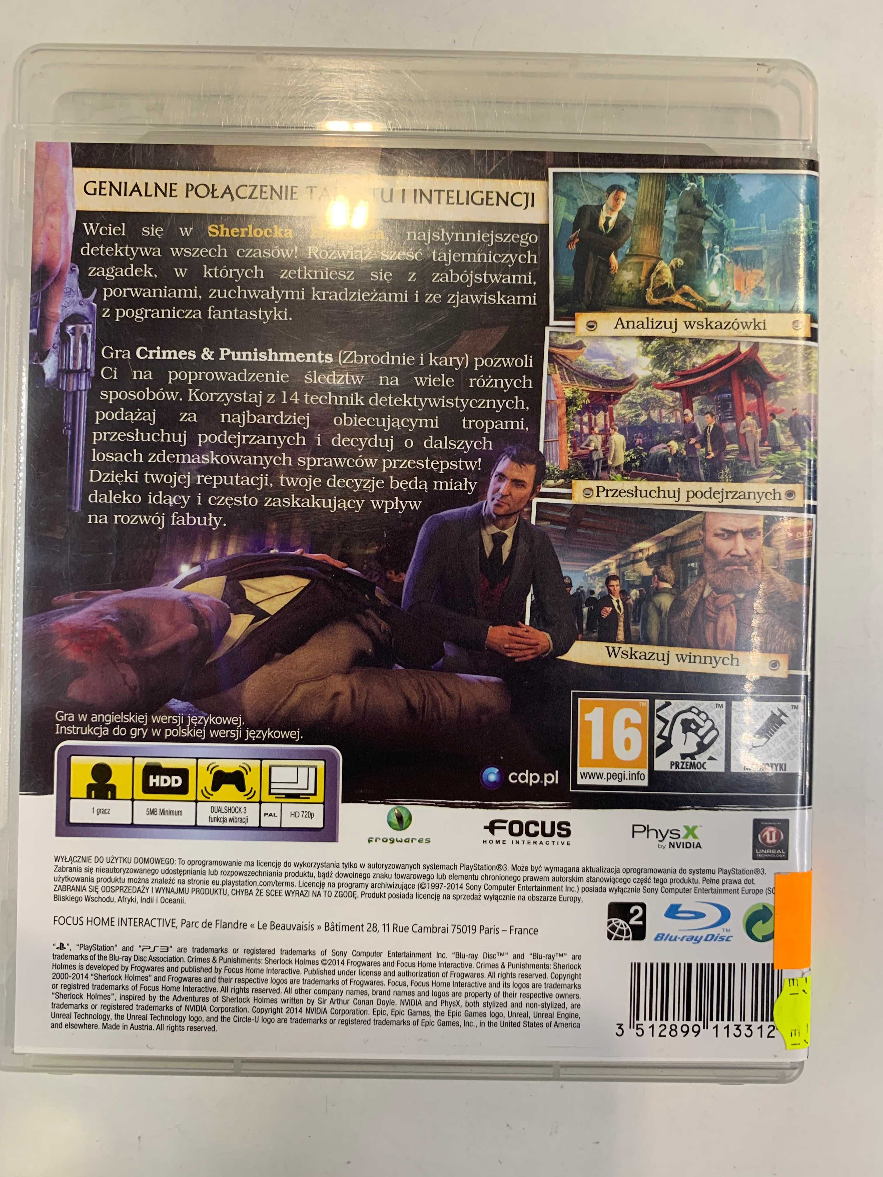 Crimes & Punishments Sherlock Holmes PS3 Sklep Iława