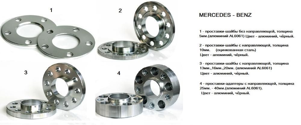 Проставки для дисков Mercedes - Benz A, B, C, E, S, ML, GLE, G - Class