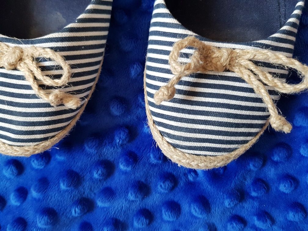 Baleriny 36.5 paseczki espadryle jak nowe