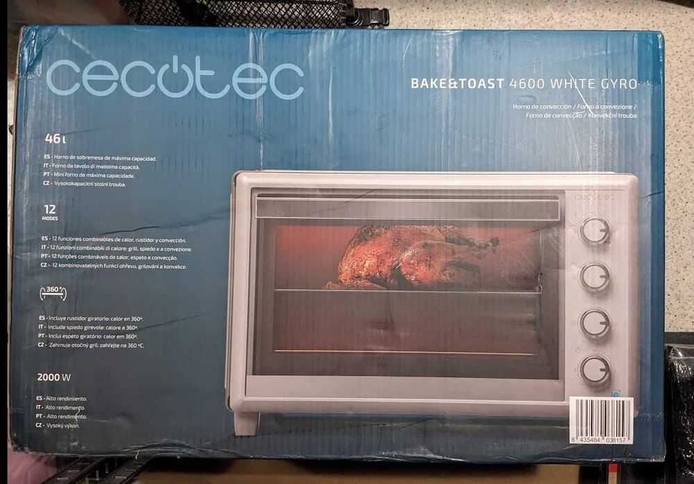 Piekarnik konwekcyjny grill elektryczny 46 litrów, 2000W, do 230stopni