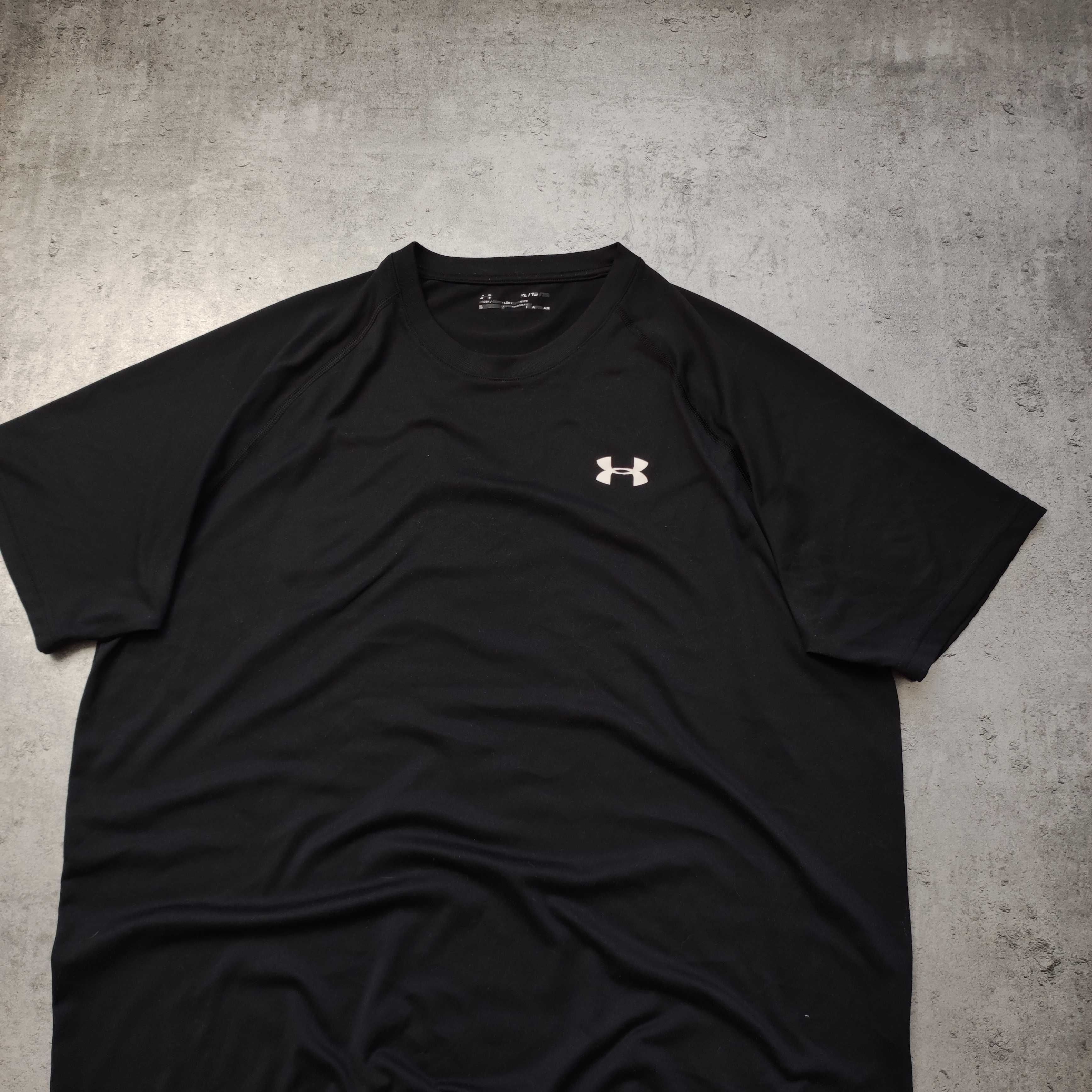 MĘSKA Koszulka Sportowa Siłownia Czarna Under Armour Gym Active Logo