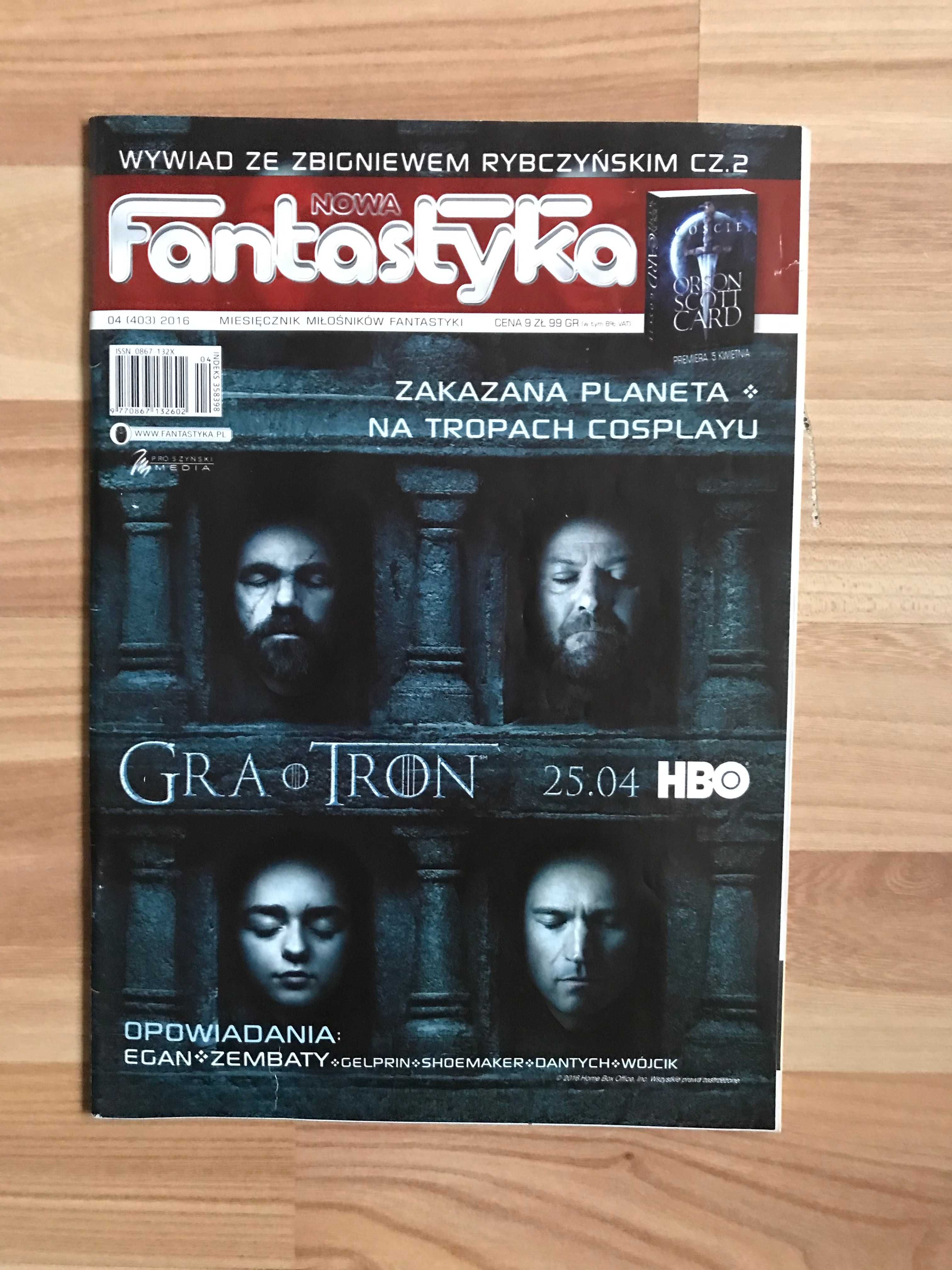 Nowa Fantastyka 4 (403) 2016 Gra o tron Star trek Pyrkon Ćwiek