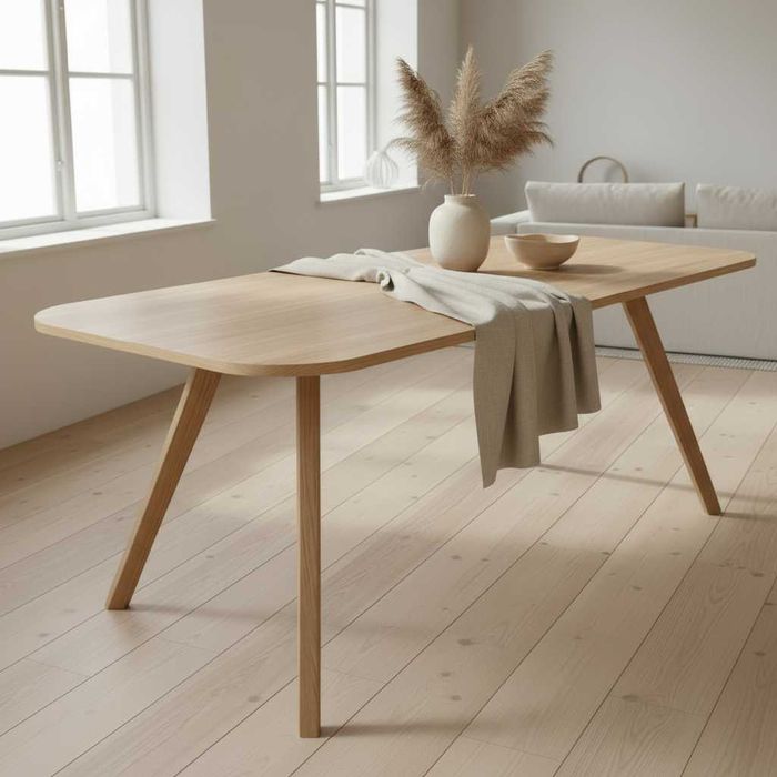 Dębowy stół SKANDYNAWSKA HARMONIA – minimalizm i piękno w Twoim domu
