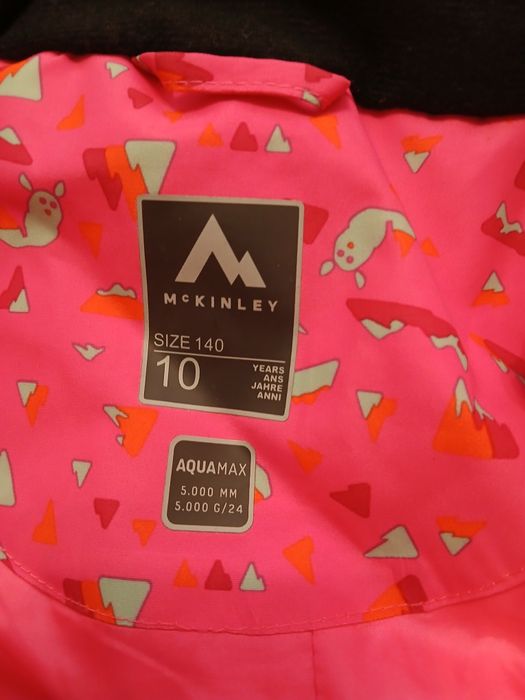 Kurtka i spodnie narciarskie r 140 McKinley komplet rózowy + czapka