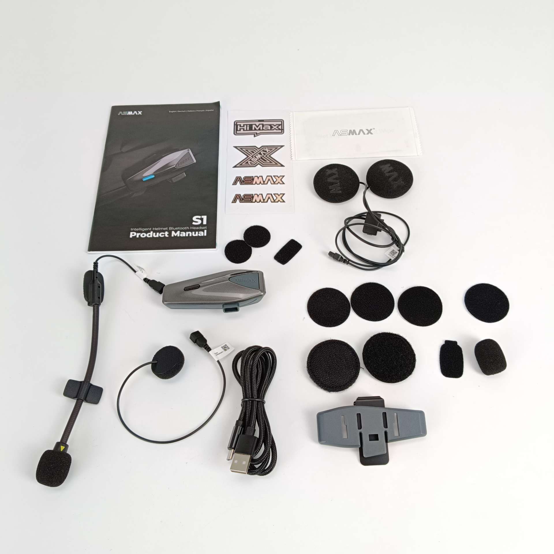 Zestaw słuchawkowy motocyklowy ASMAX S1 do kasku Bluetooth