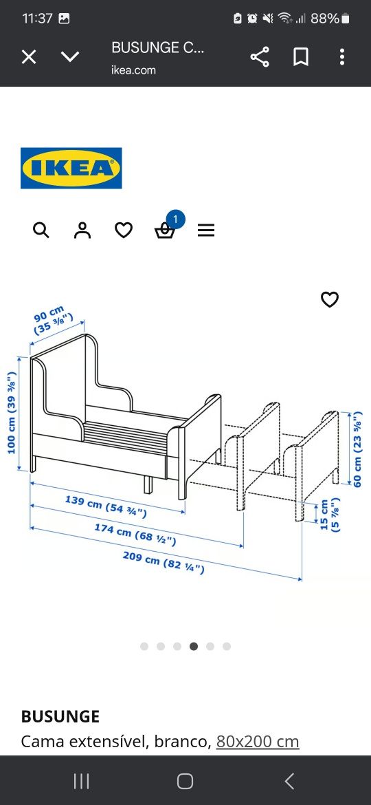 Cama IKEA Busunge extensível
