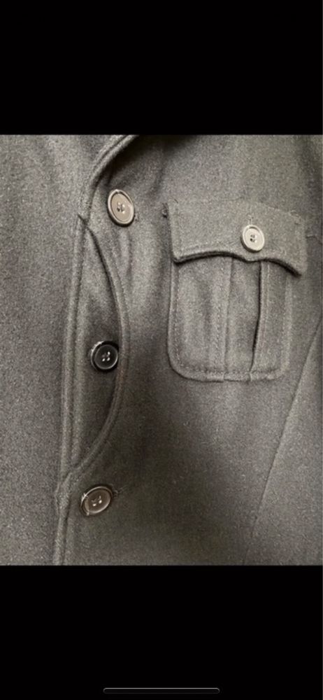 Czarny męski płaszczyk zimowy, rozmiar M/48, H&M