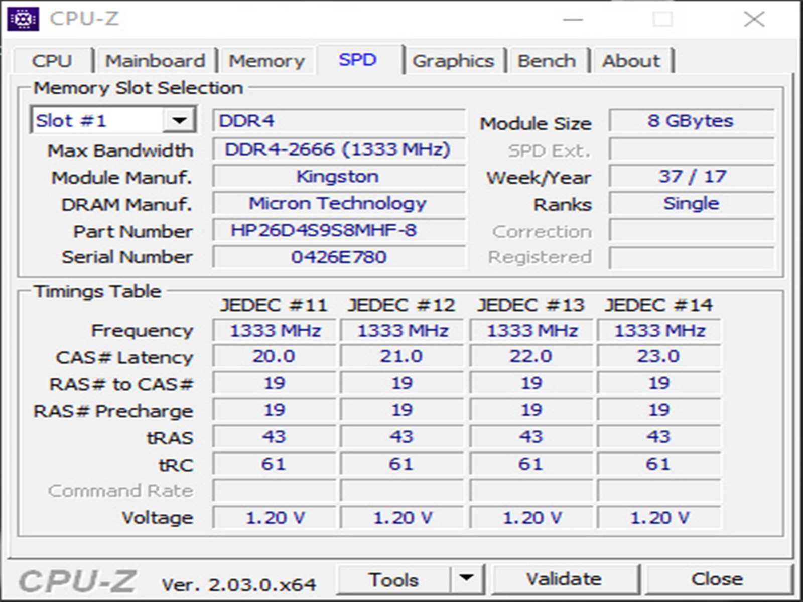 DDR4 8GB KingSton 2666v