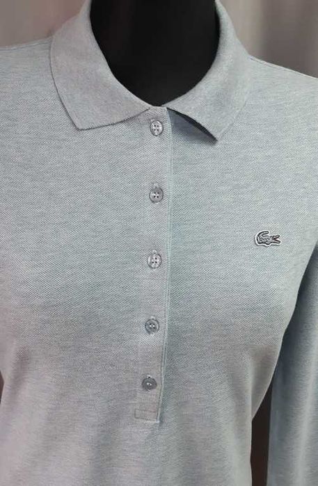 Поло голубое меланж Lacoste