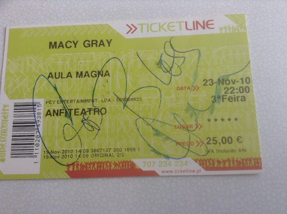 Autógrafo Macy Gray e banda