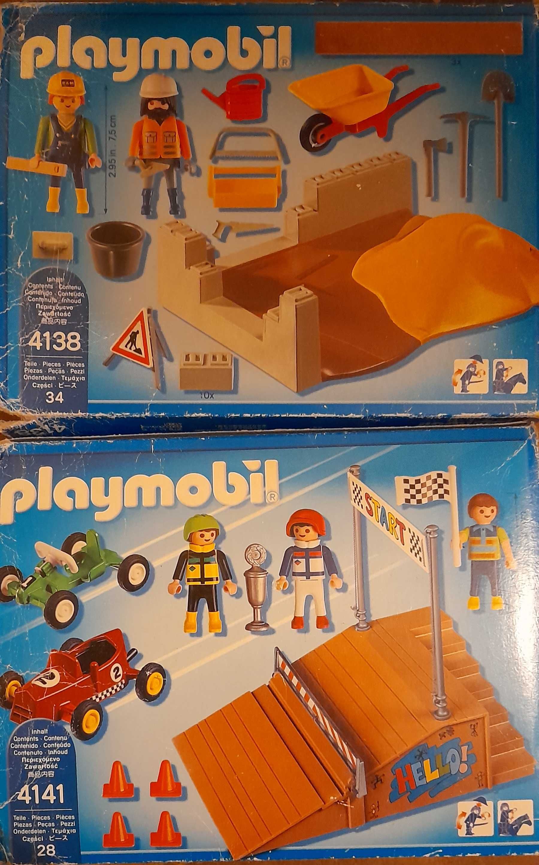 2 zestawy PLAYMOBIL wyścigi aut i plac budowy