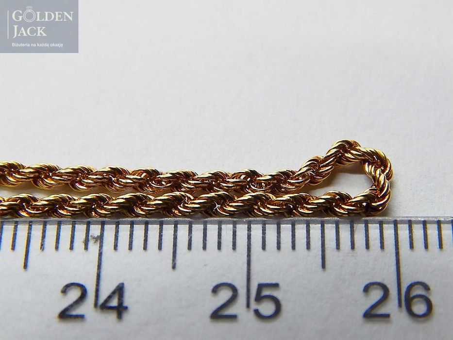 Złoty łańcuszek splot Korda złoto pr. 750 długość 52 cm 8,19g