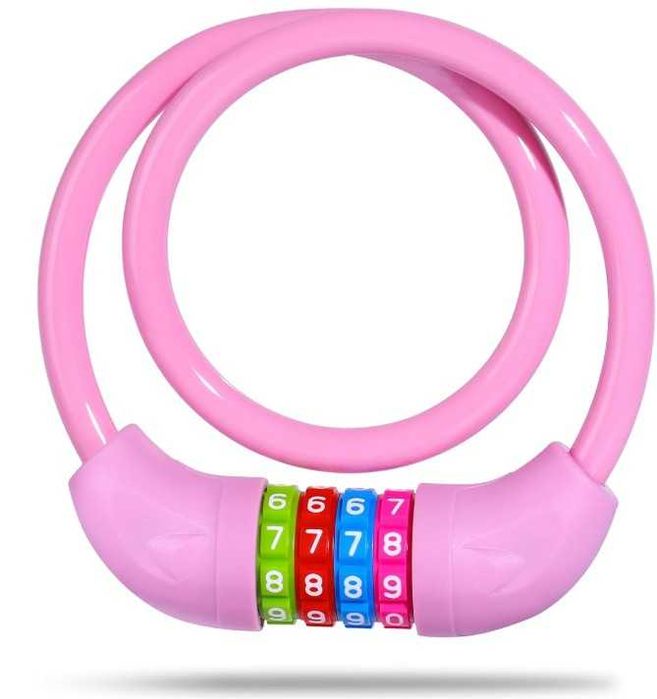 Rowerowa kłódka na szyfr dla dzieci kolor różowy SPGOOD