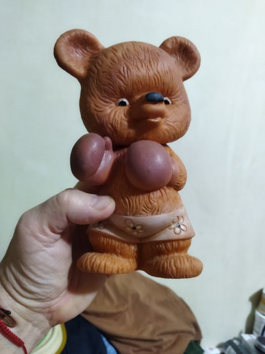 Мишка резиновый СССР высота 20 см