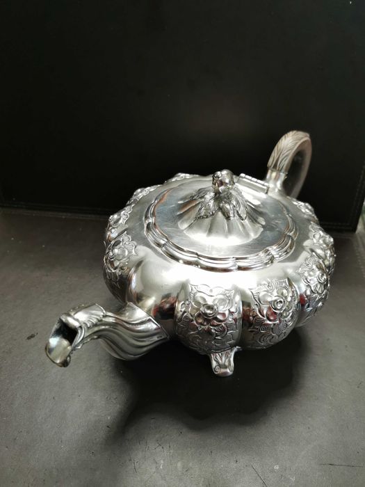 Dzbanek do herbaty, angielski, platerowany, epoka edwardiańska