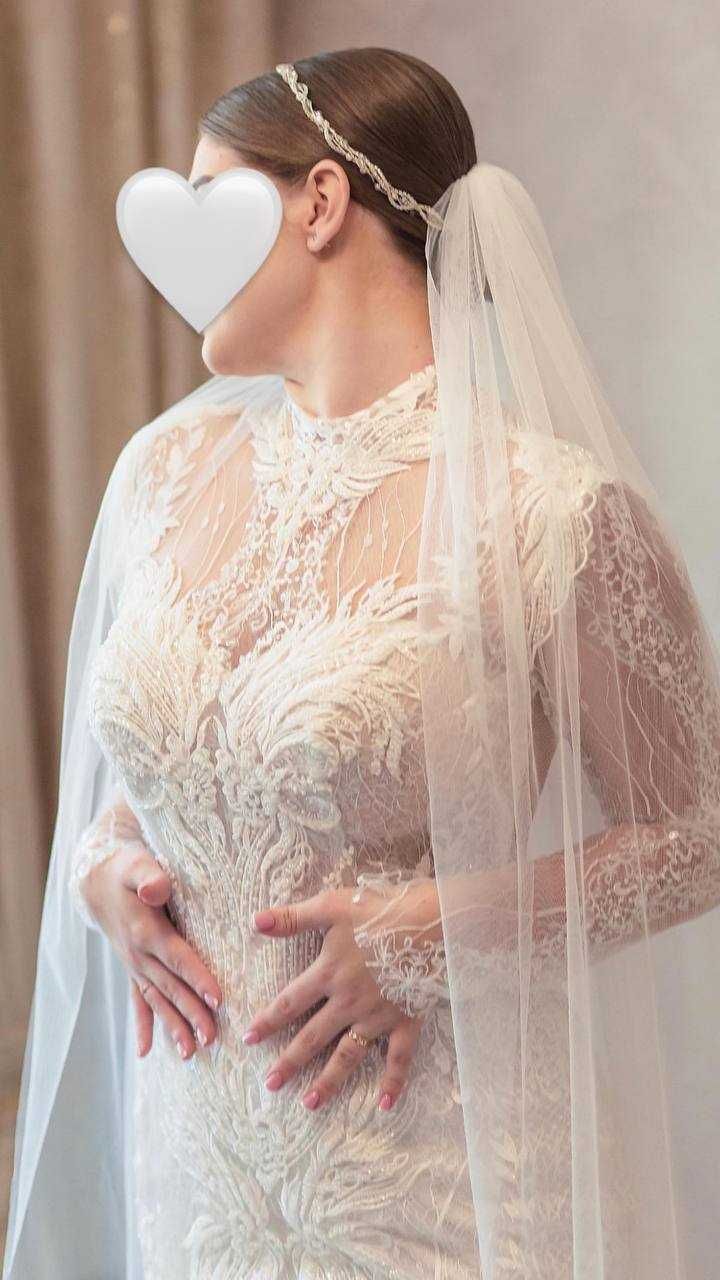 Весільна сукня русалка зі зйомною сукнею - шлейфом, Crystal Wedding