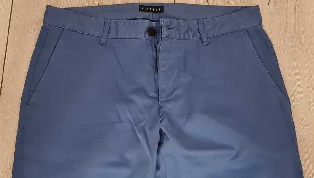 NOWE Spodnie męskie VISTULA W32 L32 chinosy SLIM błękitne/jasne