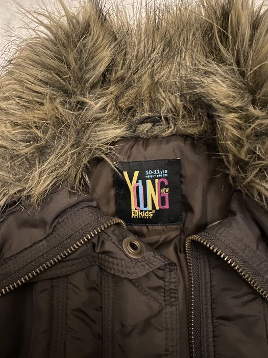 Reserved 146 cm kurtka bomberka khaki futerko