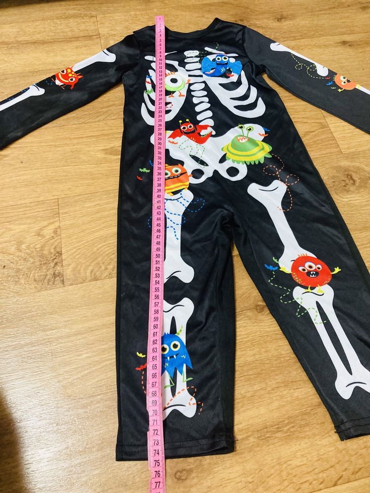 Карнавальный костюм скелет на хеллоуин на мальчика 1,5 2 3 года