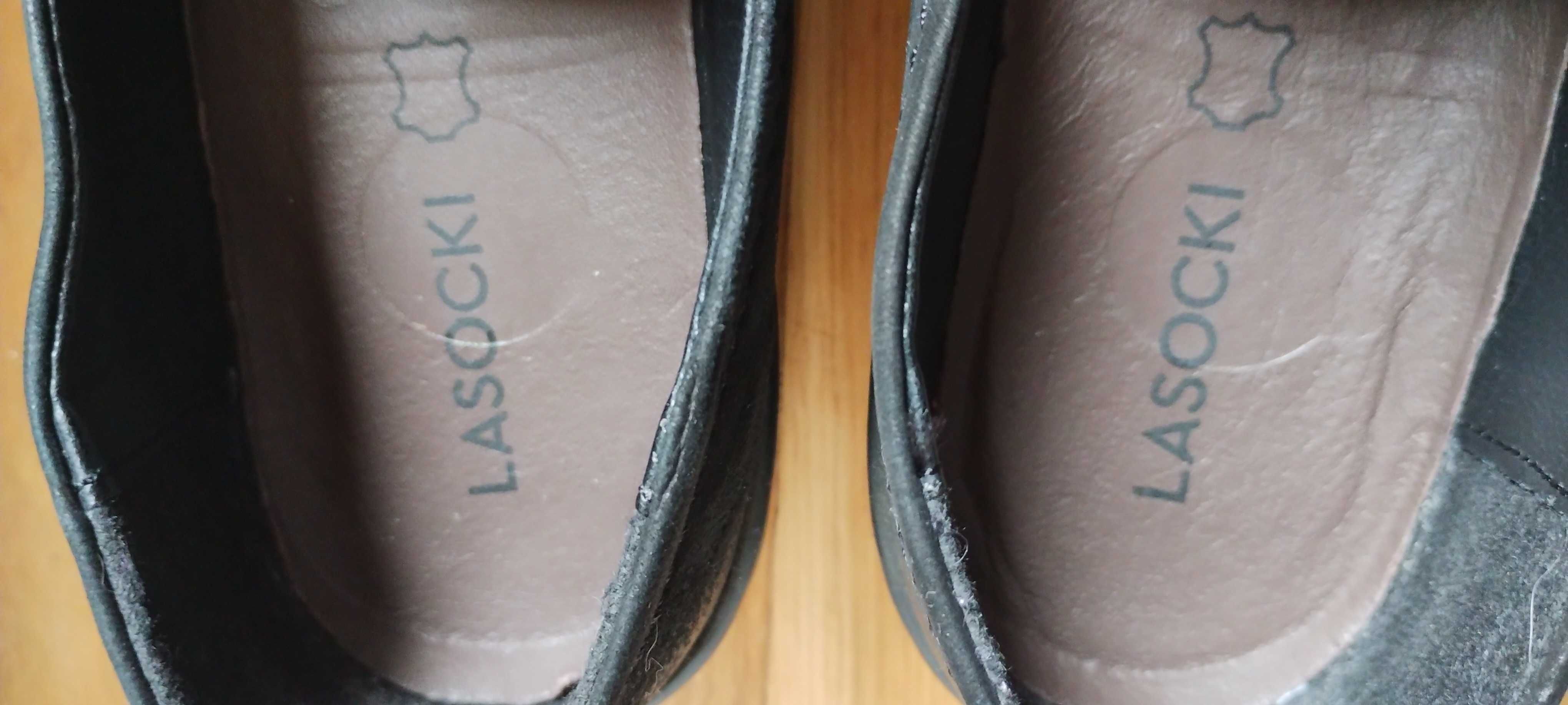 buty skórzane czarne Lasocki 40 41