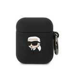 Etui Karl Lagerfeld Silicone Karl Head 3D Na Airpods 1/2 - Czarne