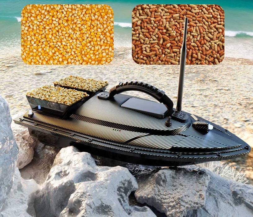 Łódka zanętowa GPS z podajnikami ZASIĘG 500M Bateria 12 000 mAh