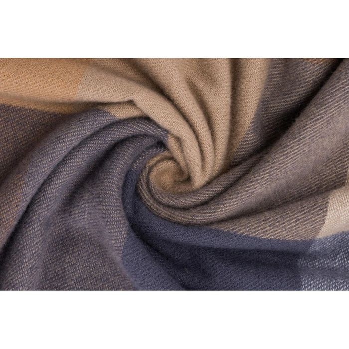 duży szalik brązowo-beżowy damski w kratę - peterson