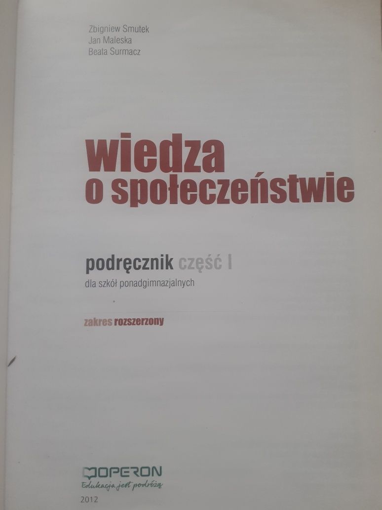 Wiedza o społeczeństwie podręcznik zakres rozszerzony