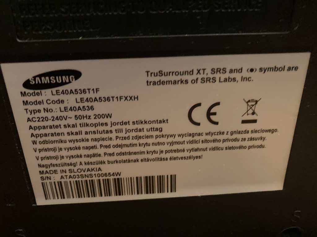 telewizor Samsung 42 uszkodzony ze sprawnym pilotem