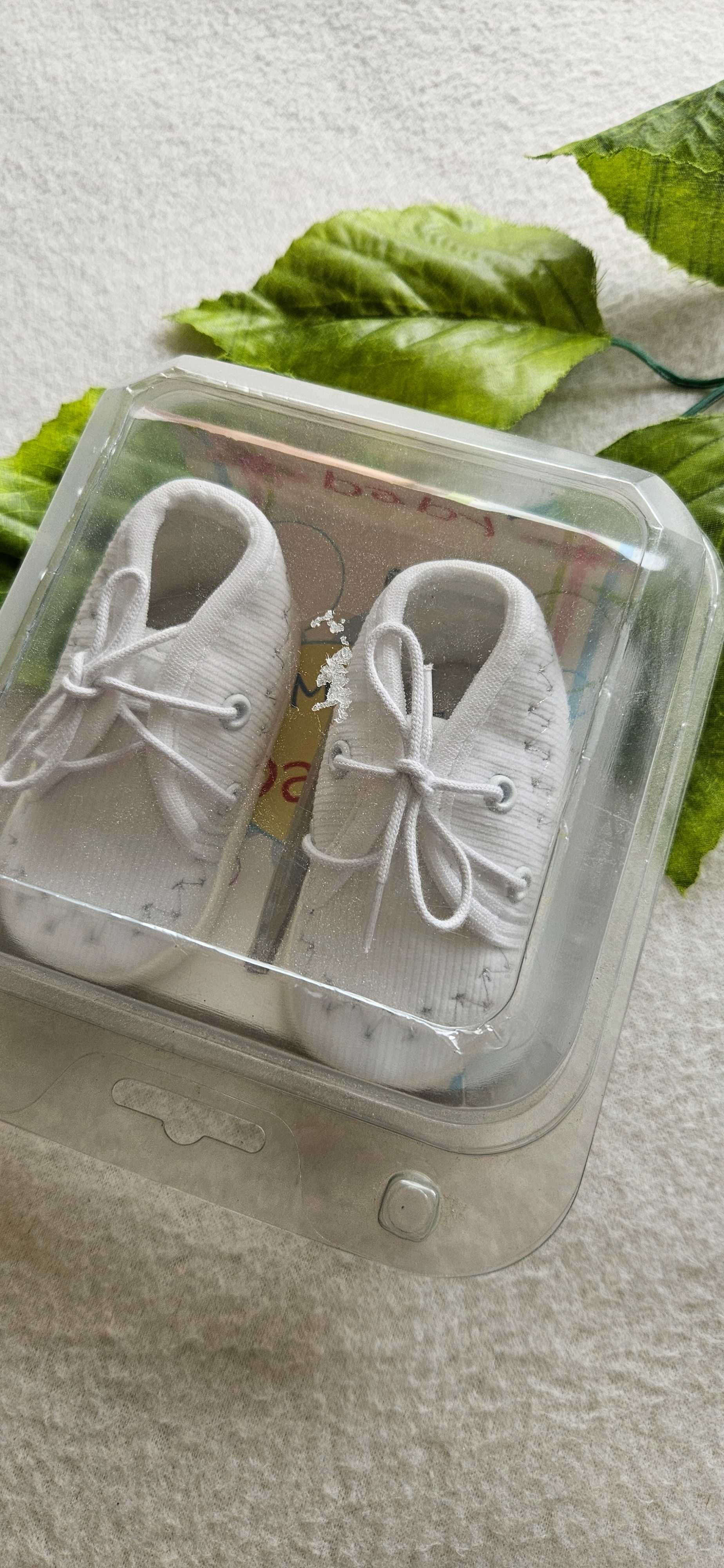 10cm buty buciki dla niemowląt do chrztu białe niemowlęce wiązane