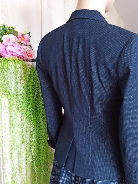 Sg Piękny elegancki żakiet 34 , XS granatowa marynarka damska 34 , XS
