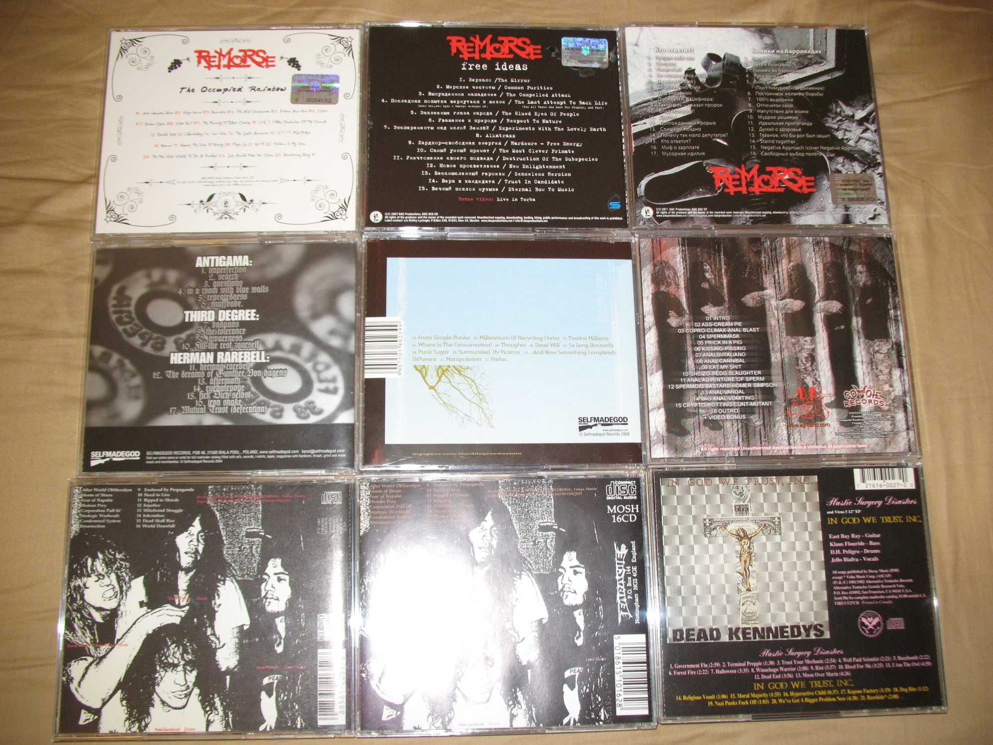 TERRORIZER anal grind THIRD DEGREE dead kennedys REMORSE аудио диск CD