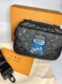 Мужская кожаная сумка барсетка Louis Vuitton луи витон