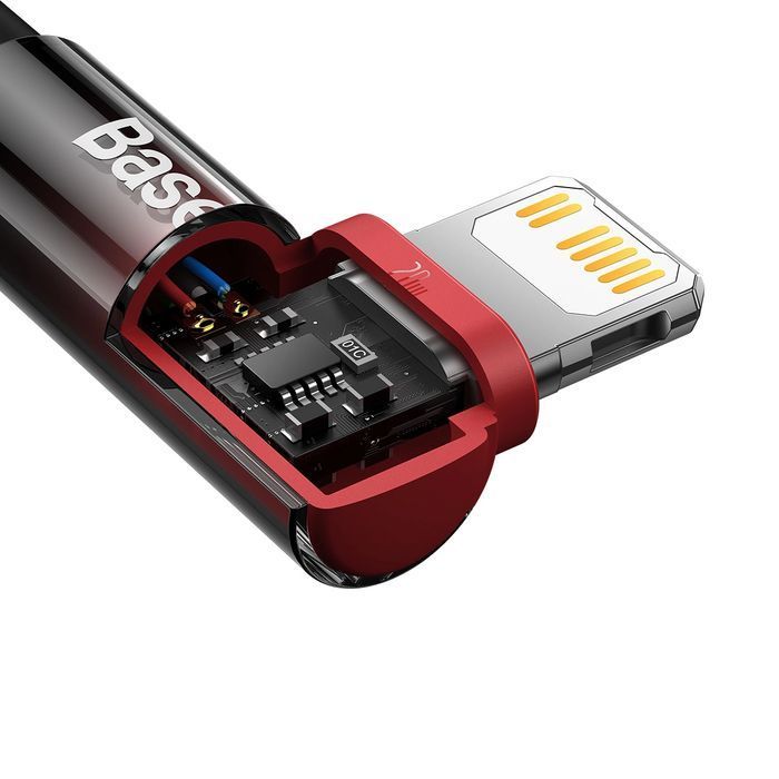 Baseus kątowy kabel z bocznym wtykiem USB Typ C / Lightning 1m 20W