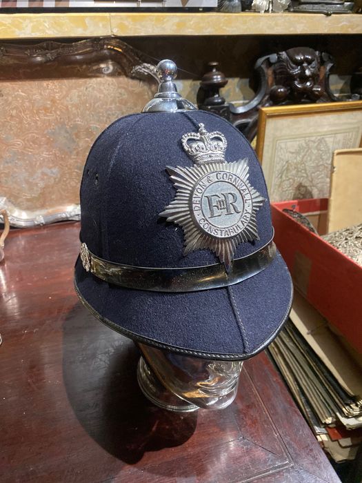 Capacete Polícia Metropolitana Inglesa 28 cm Anos 50 Original