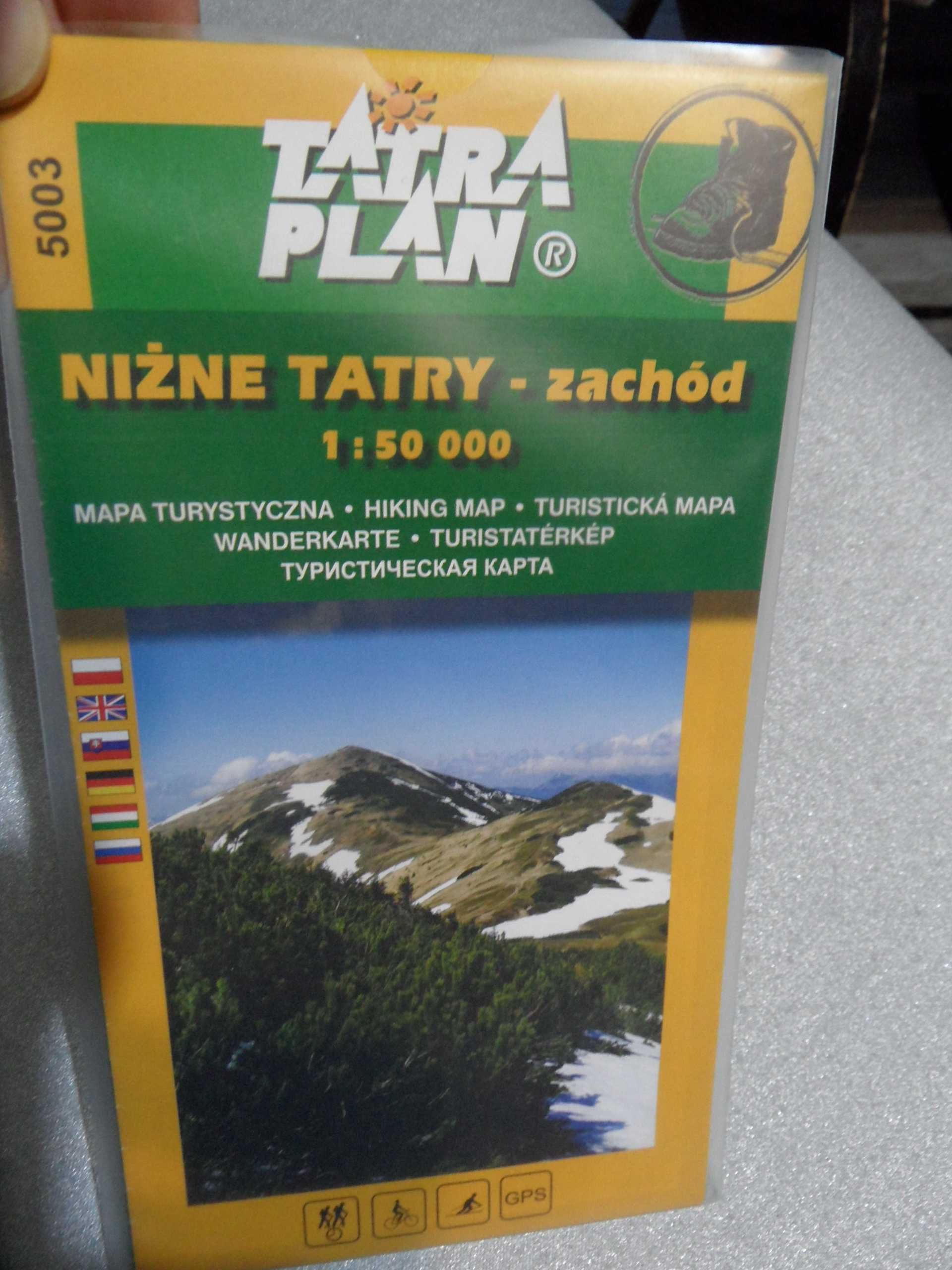 Mapa turystyczna Słowacja Nizke Tatry – zachód Tatra Plan 1:50 000