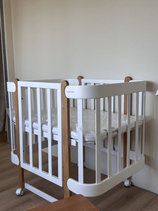 Ніка 5 в 1 біло-натуральна (70 см) з рухомою стінкою