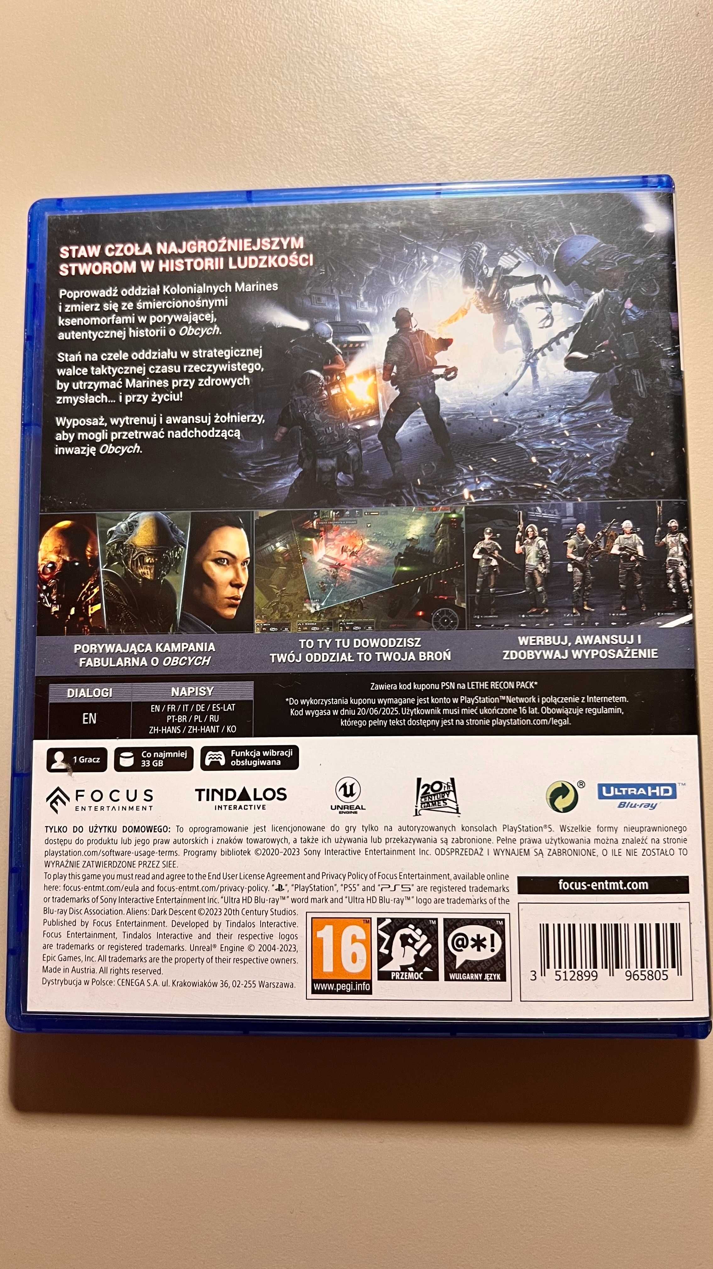 Gra na ps5 Aliens Dark Descent