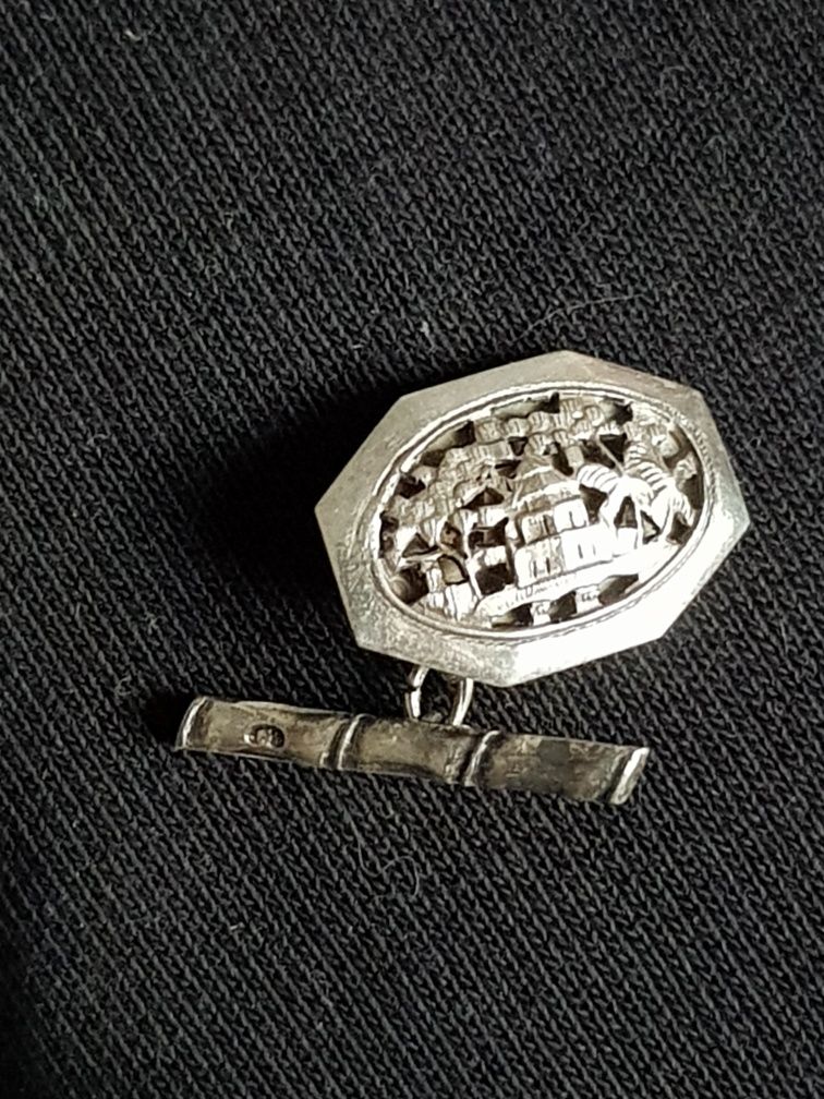 Przedwojenne Srebrne Spinki Wpinki Do Mankietów Viet.Nam Hand 0.900