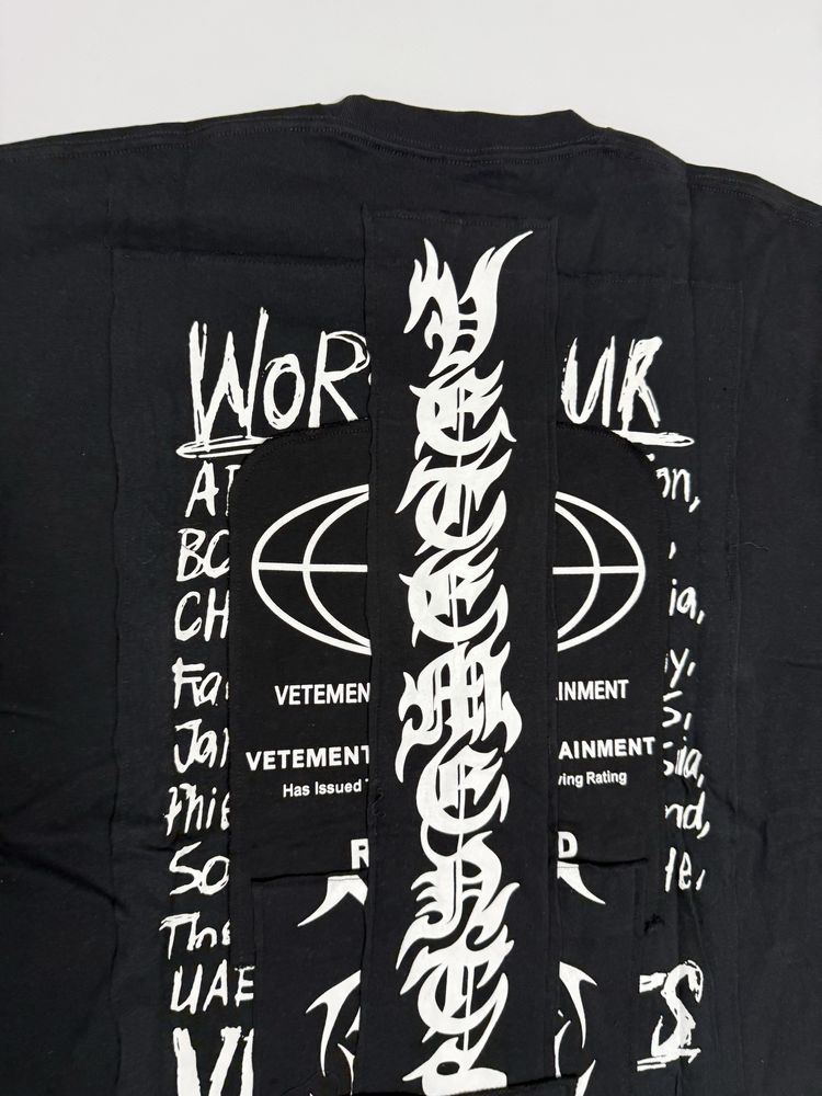 футболка  Vetements Hardcore Restricted black white balenciagatee L Xl