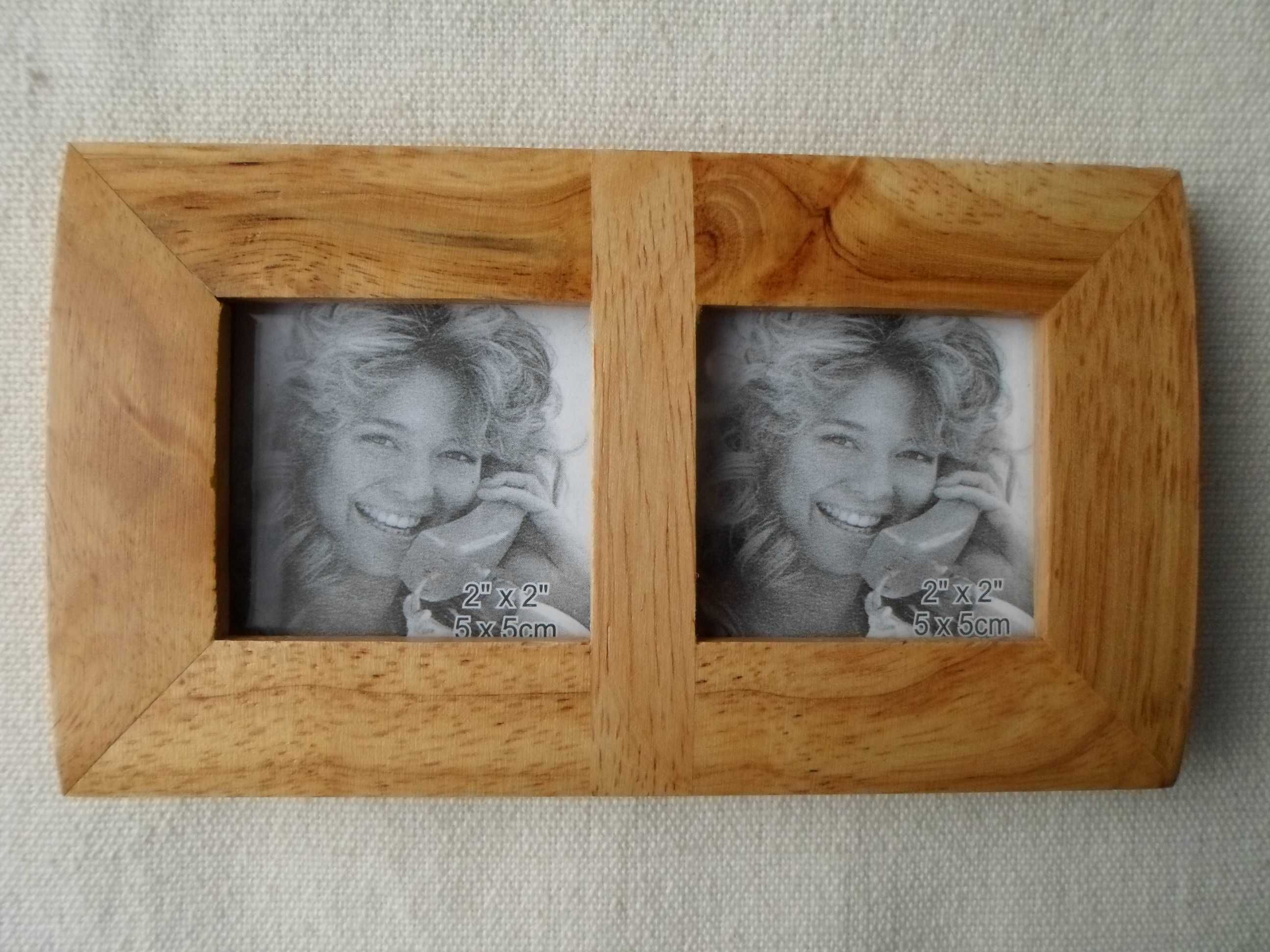 Drewniana ramka na dwa zdjęcia