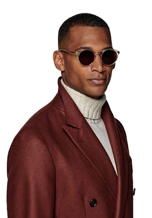 Płaszcz ulster Suitsupply bordowy rozmiar 44