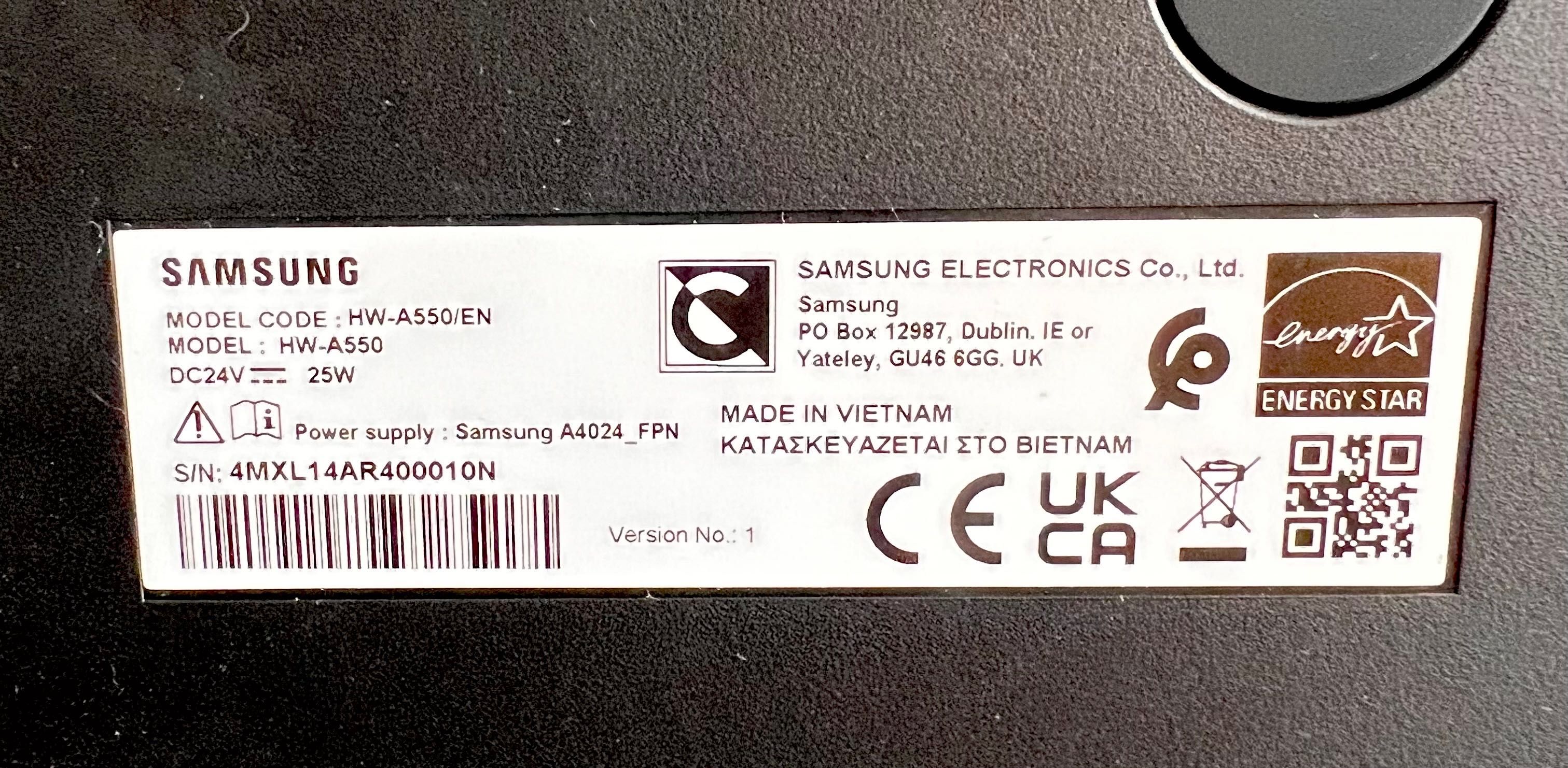 Samsung A550 Soundbar